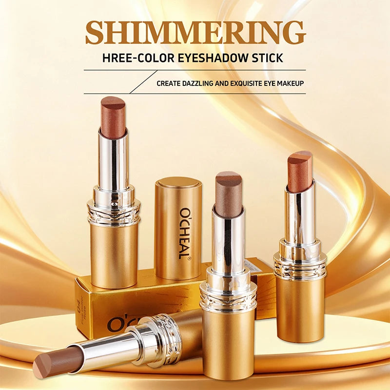 Shiny Three Eye Shadow Stick Waterproof Smooth Natural Makeup