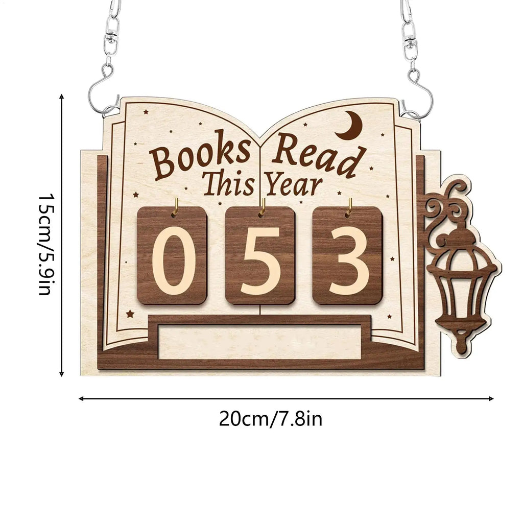 Books Read This Year Counter Wood Library Decor Book Read Tracker Board for Readers Students Teachers Librarians Writers Authors Zpaxo