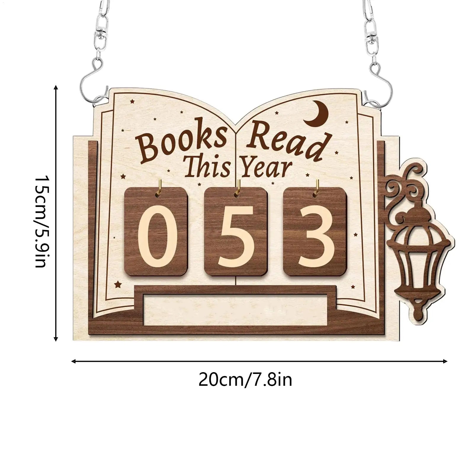 Books Read This Year Counter Wood Library Decor Book Read Tracker Board for Readers Students Teachers Librarians Writers Authors Zpaxo