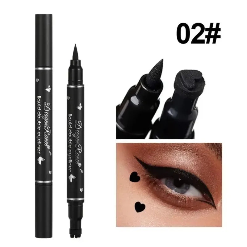 1 Black Eyeliner Stamp Waterproof Sweat-proof Dual-ended Liquid Quick Zpaxo A-02