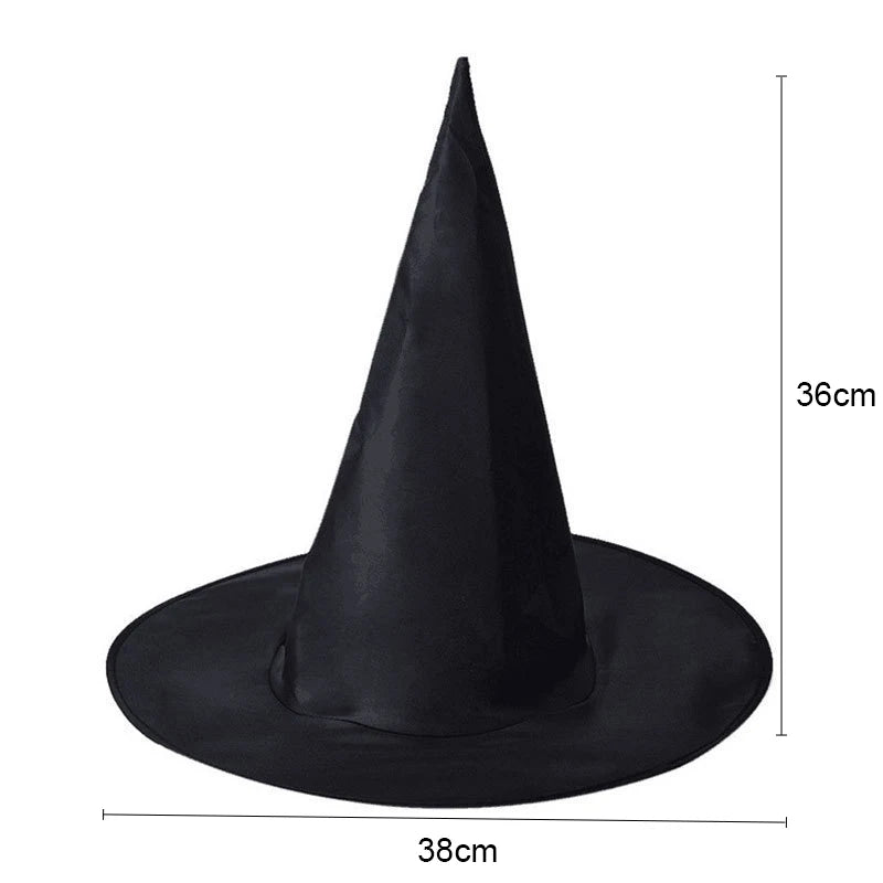 Halloween Witch Hat Black Folds Wizard Hats Women Men Masquerade Zpaxo L Hat