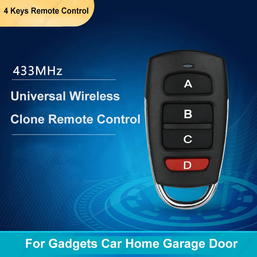 433MHz Smart Copy Duplicator Remote Control 4 Button Remote Cloning for Electric Garage Door Gate 433.92 MHz Transmitter Zpaxo