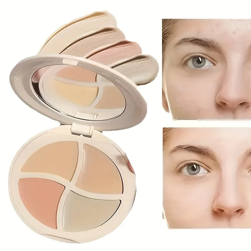 Four-Color Concealer Cream Moisturizing Concealer for Dark Circles,Brightening,Multi-Color Contouring,Foundation Cream Zpaxo