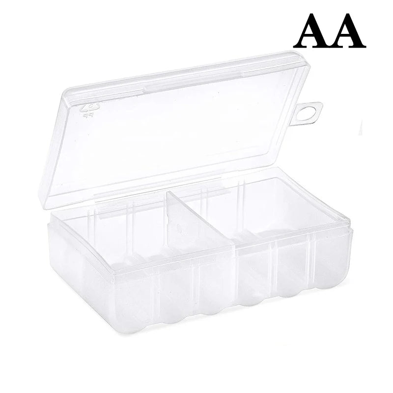 CM6-Compartment Transparent Battery Storage Case Durable Hard-plastic