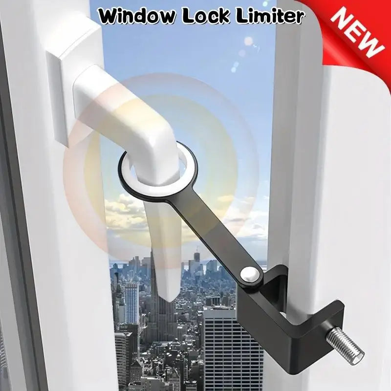 1Set Home Guard Locking Buckle Free Punch Metal Window Lock Limiter Windows Handle Restrictor Lock Kids Safety Protection Locks Zpaxo