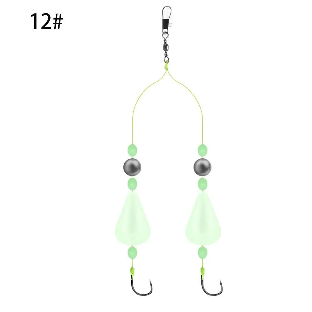 Double Hook Carp Hair Rigs – Glow Night Float | Ready Made Carp Fishing Rig Zpaxo 12 size