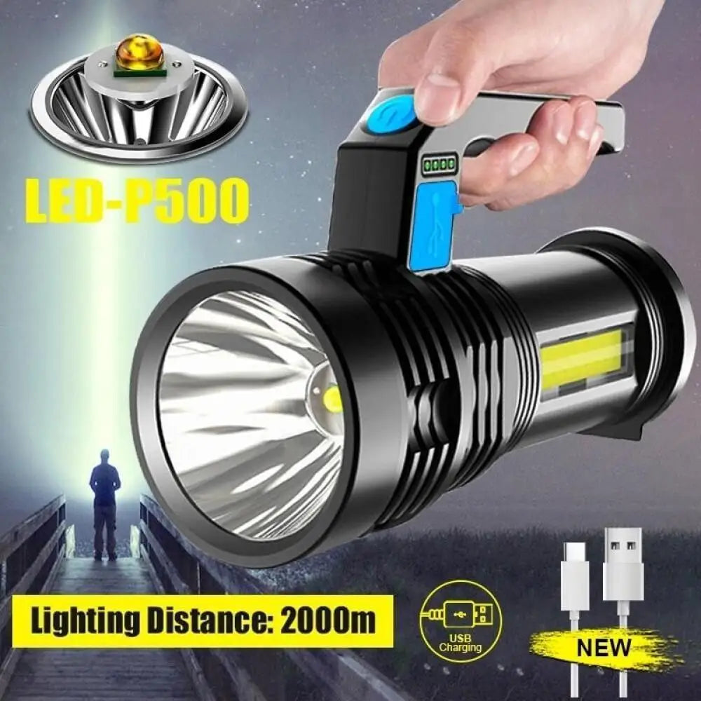 Portable LED USB Rechargeable Flashlight Torch Waterproof Fishing