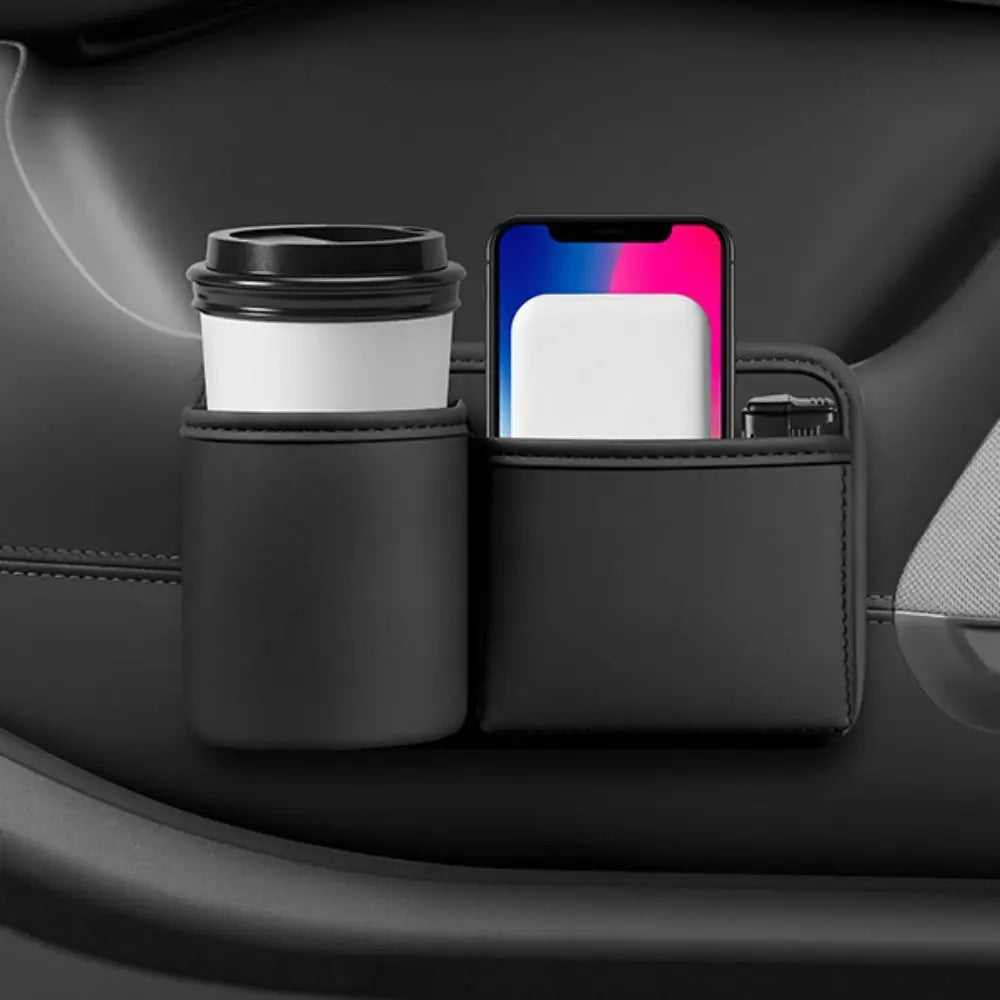 Universal Car Backseat Cup Holder Leather 2 Pockets Vehicle Storage Box Large Capacity Space Saving Vehicle Trash Can Sundries Zpaxo