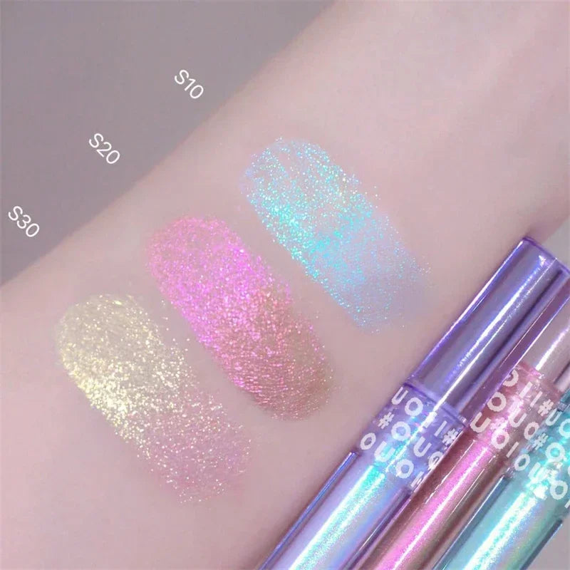 Glitter Highlighter Liquid Eyeshadow Shimmer Sequins Glitter Pearlescent Lying Silkworm Liquid High Gloss Eye Shadow Cosmetics Zpaxo