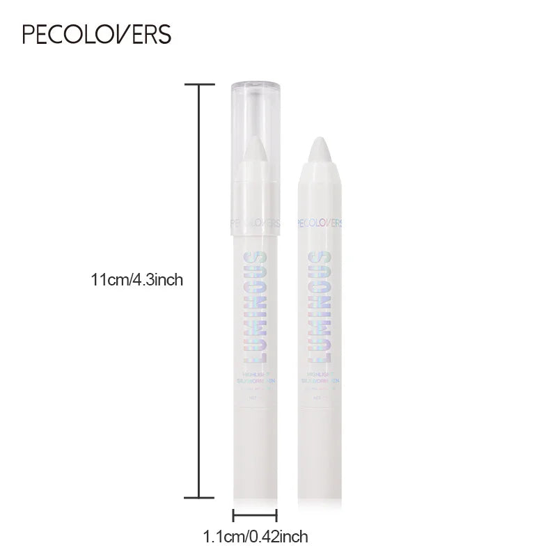Brightening Lying Silkworm Highlighter Pen Longlasting Waterproof Smooth Matte Pearlescent White Silver Eyeliner Eyeshadow Stick Zpaxo