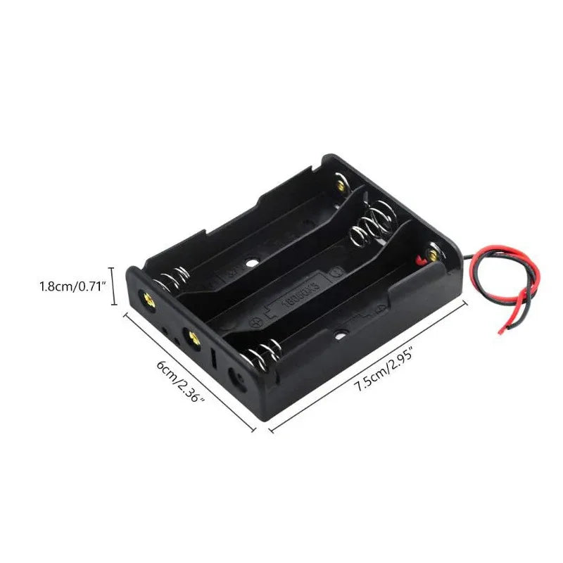 18650 Battery Holder 1–4 Slot Storage Case with Wire Leads | DIY