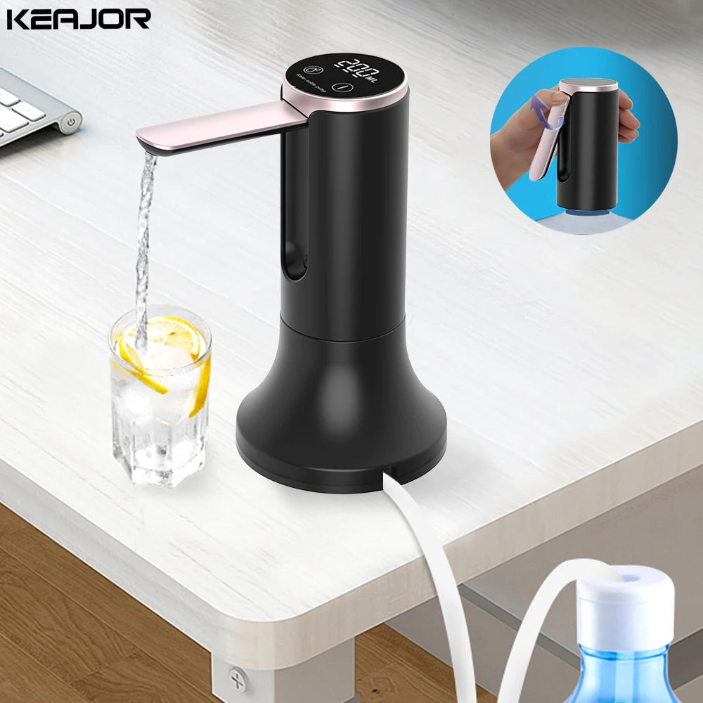 Electric Water Gallon Bottle Pump Foldable Automatic Dispenser 19