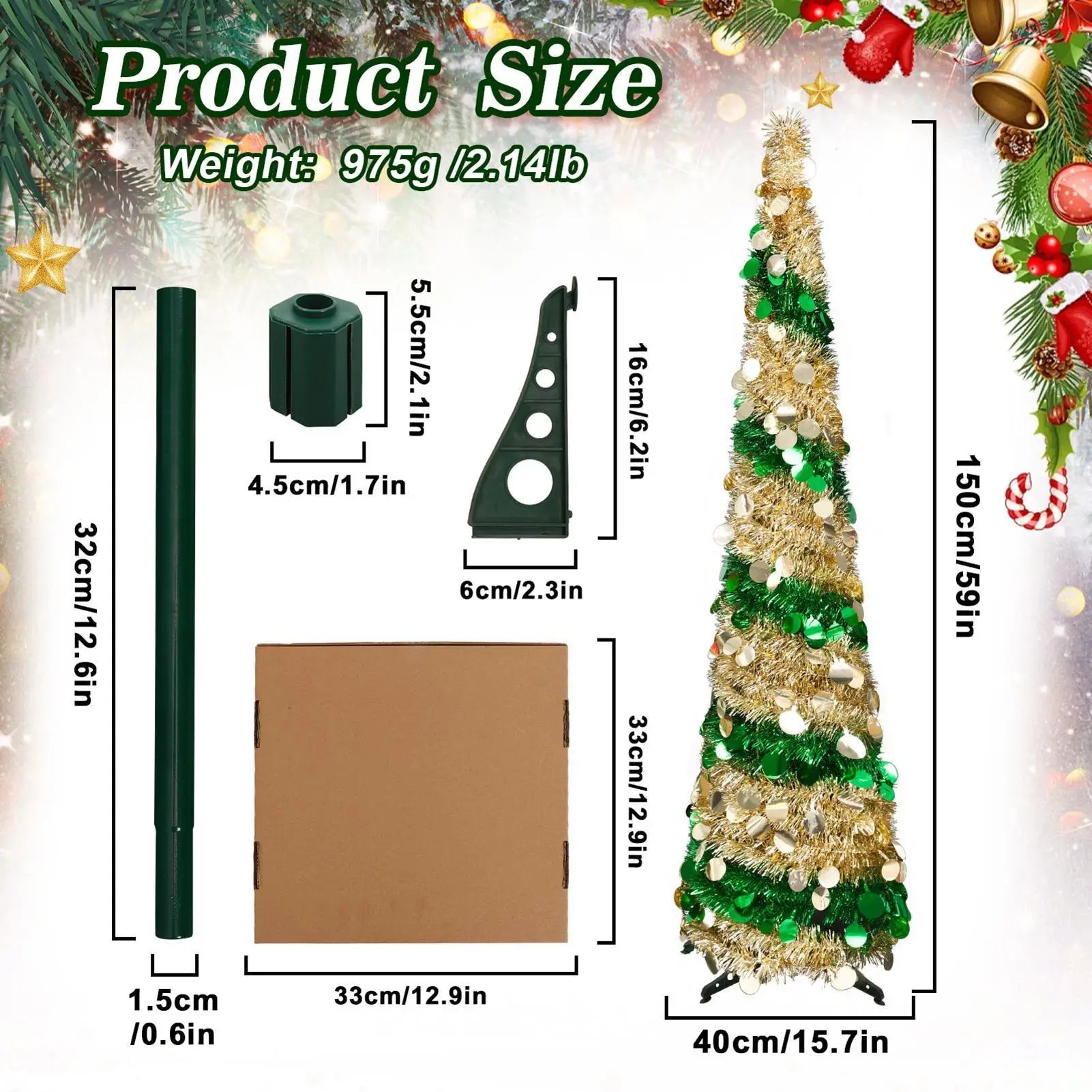 Artificial Christmas Tree Pencil Trees Popup Holiday Decor Indoor