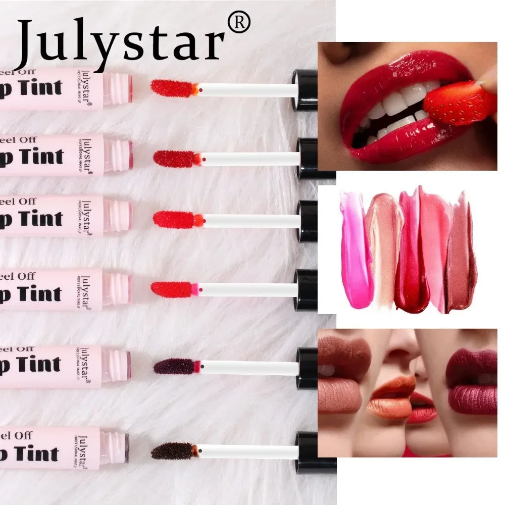 Julystar 6Color Peel Off Liquid Lipstick Waterproof Lasting Matte
