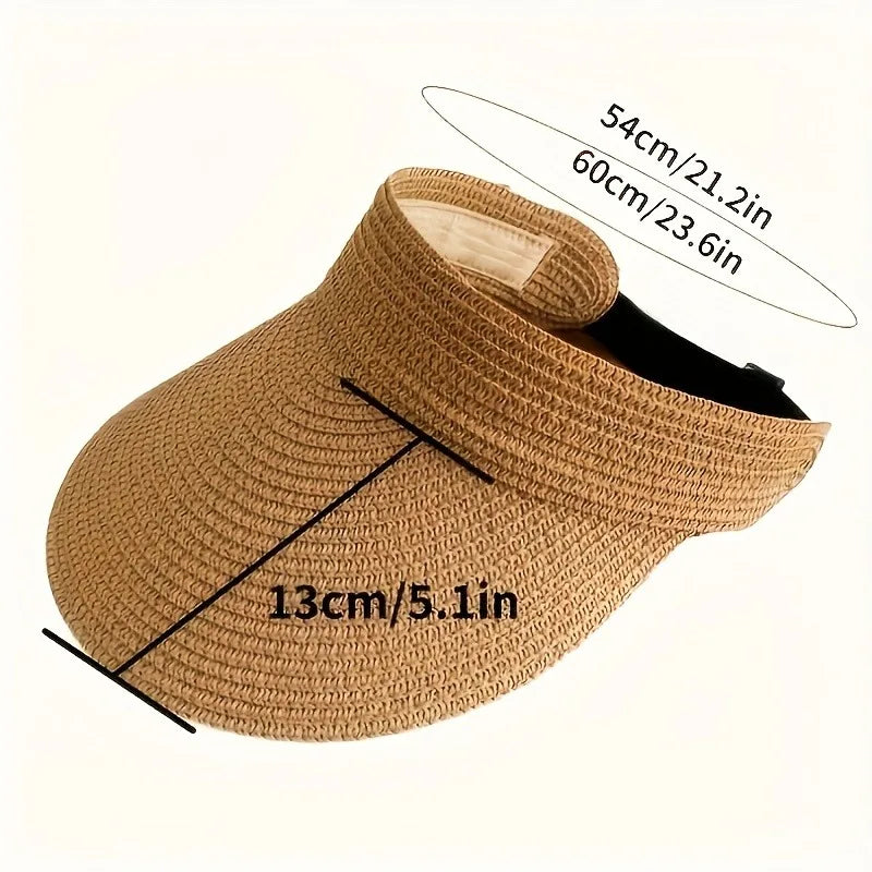Women's Foldable Wide Brim Sun Hat Spring Summer Straw Beach Outdoor