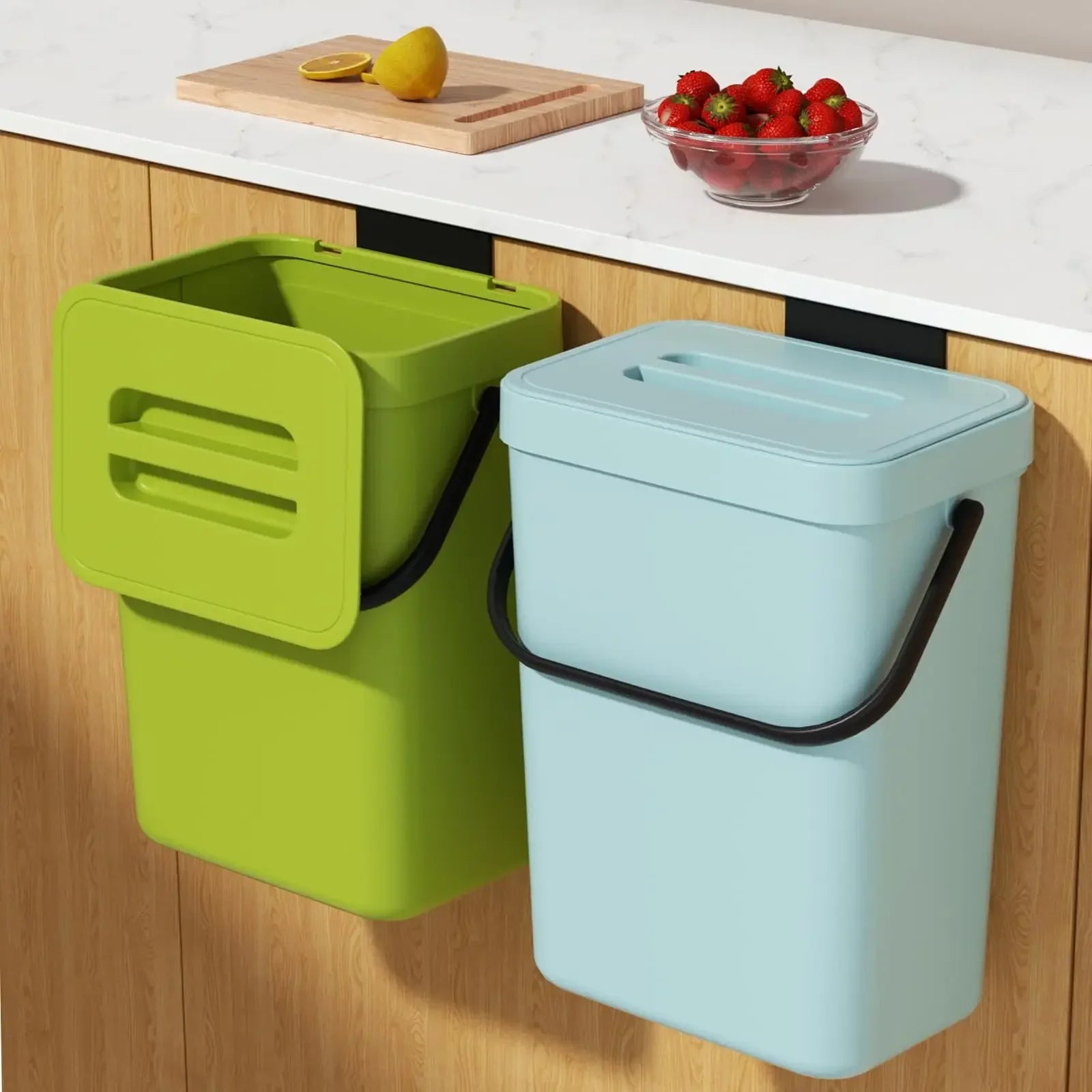 Kitchen Waste Bin Small Compost Household Countertop Container Lid