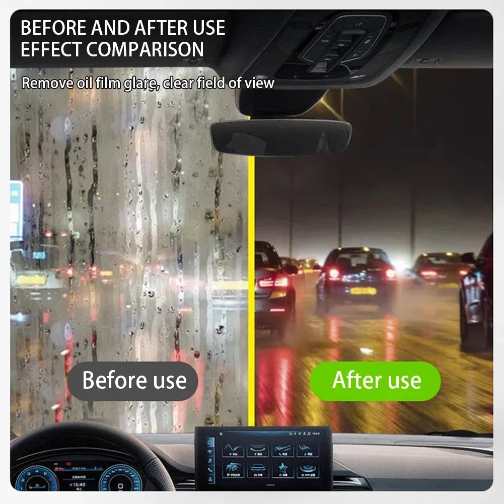 Car Glass Oil Film Wipe Windshield & Side Window Cleaner Instant Oil & Dirt Removal,Crystal Clear Vision & Rain Repellent Zpaxo