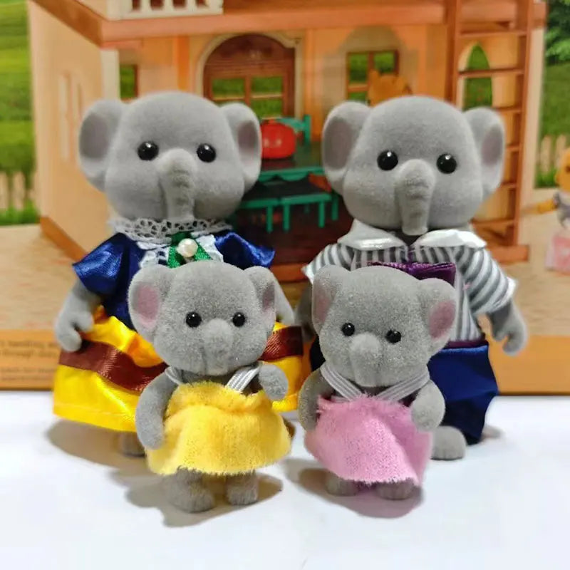 Dollhouse 1 12 Simulation Forest Family Doll Reindeer Panda Animal Zpaxo elephant family