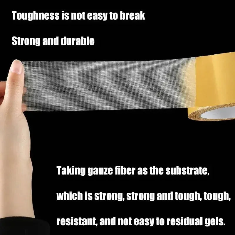 5/20m Strong Fixation Double Sided Tape Heavy Duty Translucent Mesh Waterproof Traceless Powerful Grid Carpet Adhesive Tape Zpaxo