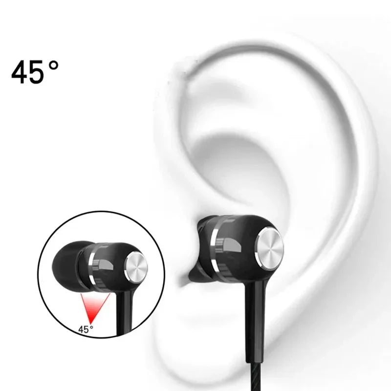 Wired Stereo Earbuds with Mic & Bass – 3.5mm Sport Earphones