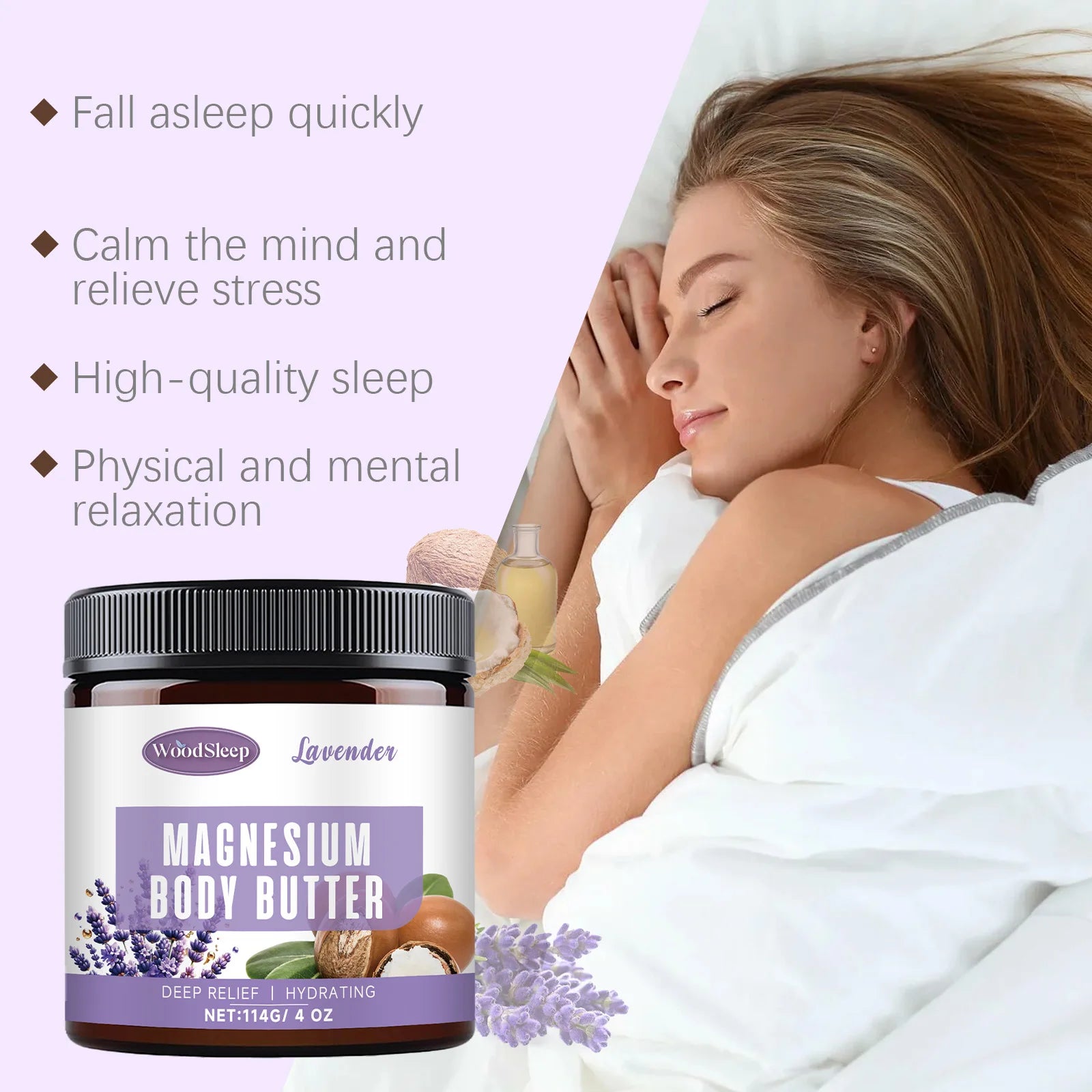Lavender Aromatherapy Massage Oil Natural Muscle Relax Hydrating Body Hair Oil Non Greasy Fast Absorb Post Sleep Stress Relief Zpaxo
