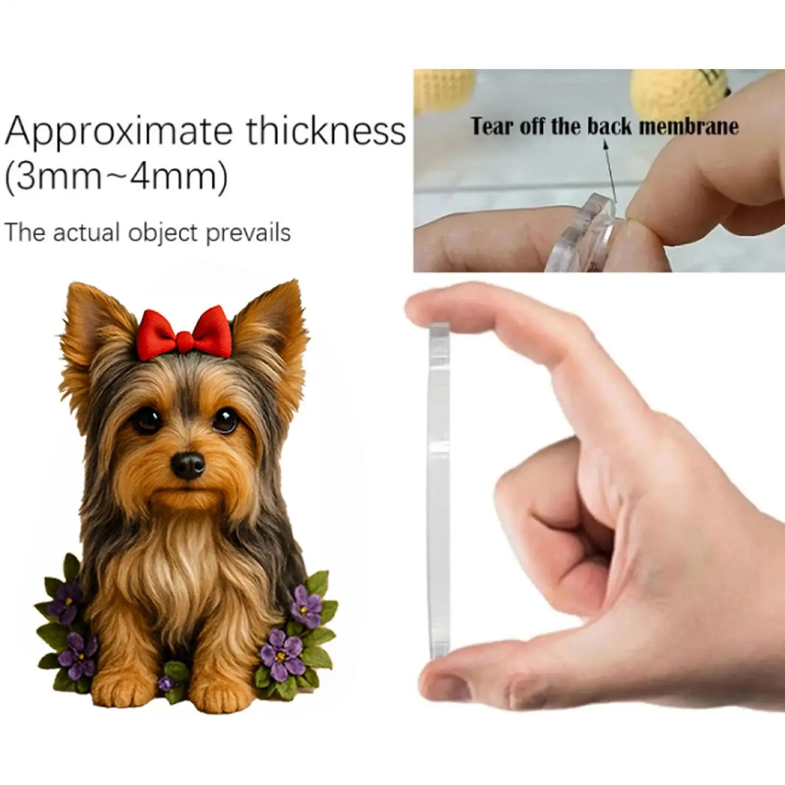 Yorkshire Terrier 24 Days Advent Calendar 2D Acrylic Ornaments Dog