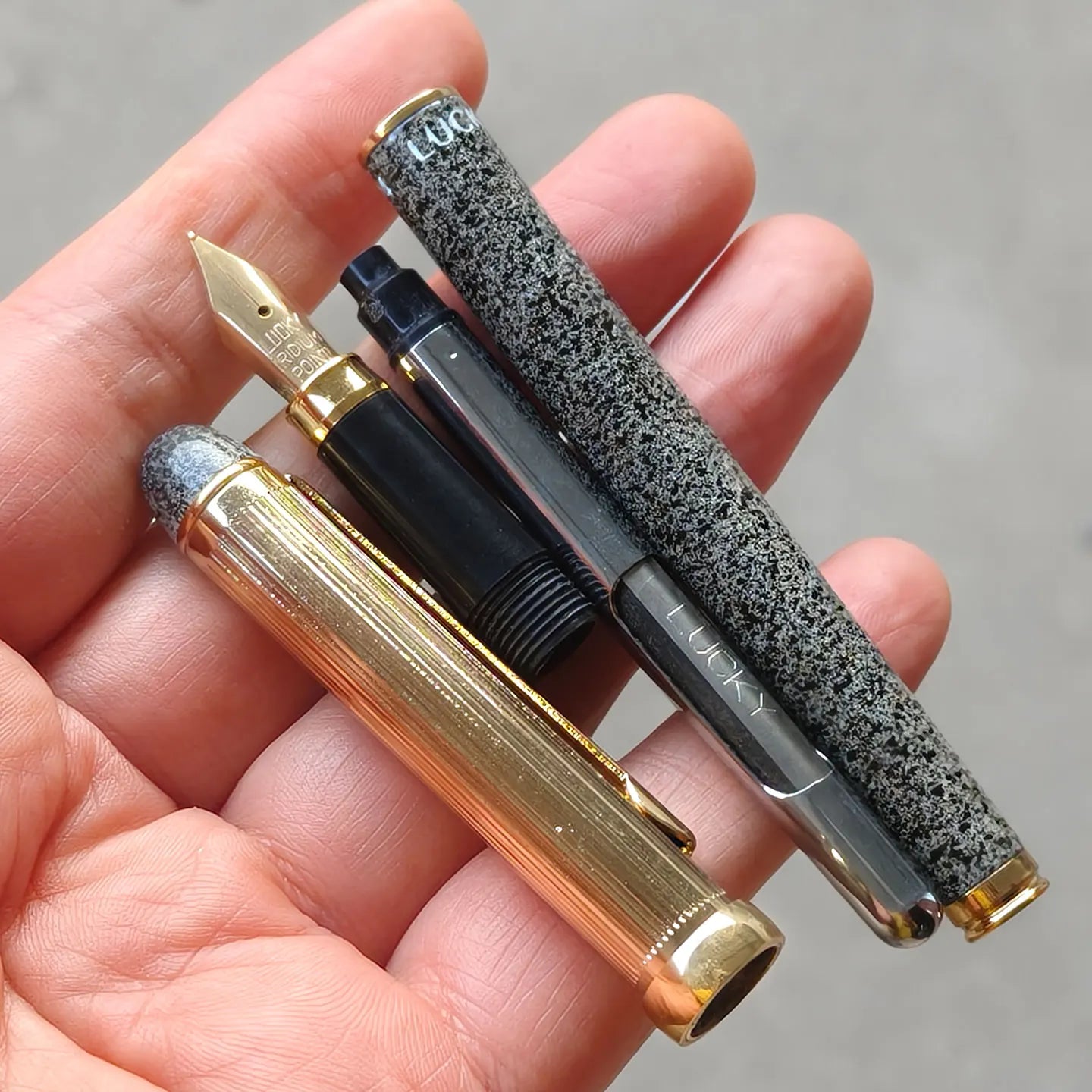 Old Stock Rare Yongsheng 524 Fountain Pen Metal Rod Marble Pattern Writing Office Stationery Collection Nostalgia NIB 0.5MM Zpaxo