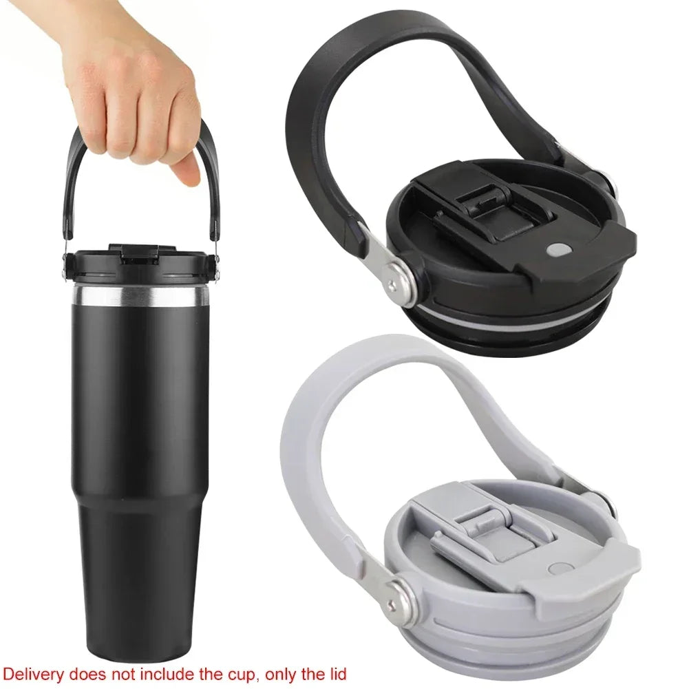 New Reusable Tumbler Cover with Handle Spill Proof Tumbler Flip Straw Lid Splash Resistant for Stanley 30oz Tumbler Zpaxo