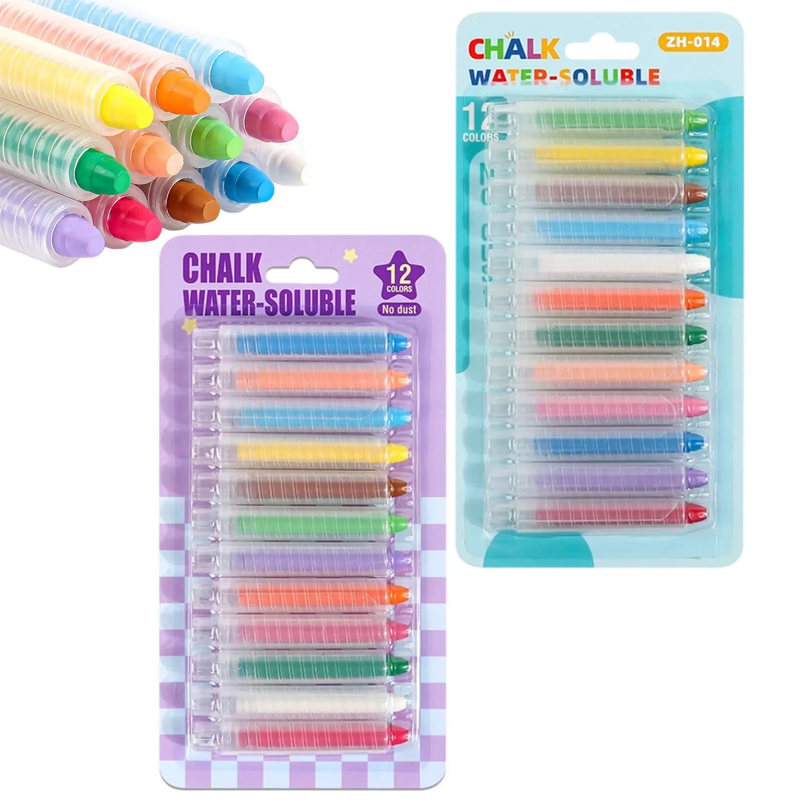 Dustless Chalk 12 Colored Water-soluble Chalk Erasable Non Dirty Hands Dust Free Chalk Blackboard Graffiti Painting Solid Chalk Zpaxo