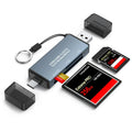 Typec Card Reader 3-in-1 SD Memory MicroSD DSLR Camera Dual Purpose Zpaxo USB CF SD TF