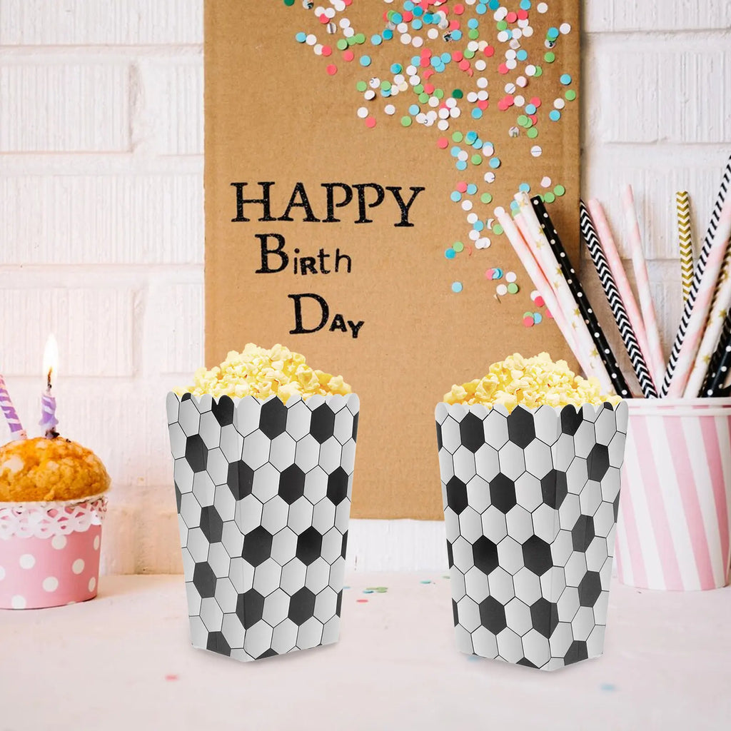 6Pcs Basketball Sports Party Popcorn Boxes Paper Snack Containers Treat Holders Large Capacity Sports Themed Party Favors