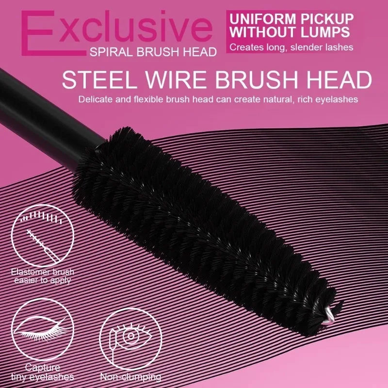 5D Waterproof Curling Mascara Volumizing Lengthening Black Eyelashes