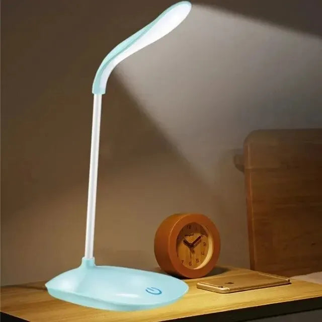 LED Table Lamp USB Chargeable 3 Dimmable Desk Adjustable Touch Zpaxo Blue