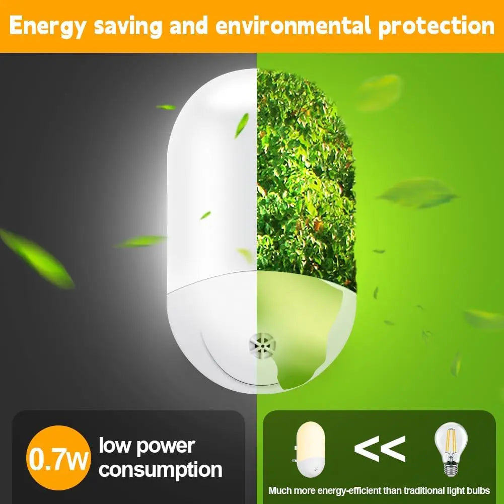 LED Night Light Plug in Wall with Dusk to Dawn Photocell Sensor Energy Saving 0.5W Night Lighting Zpaxo