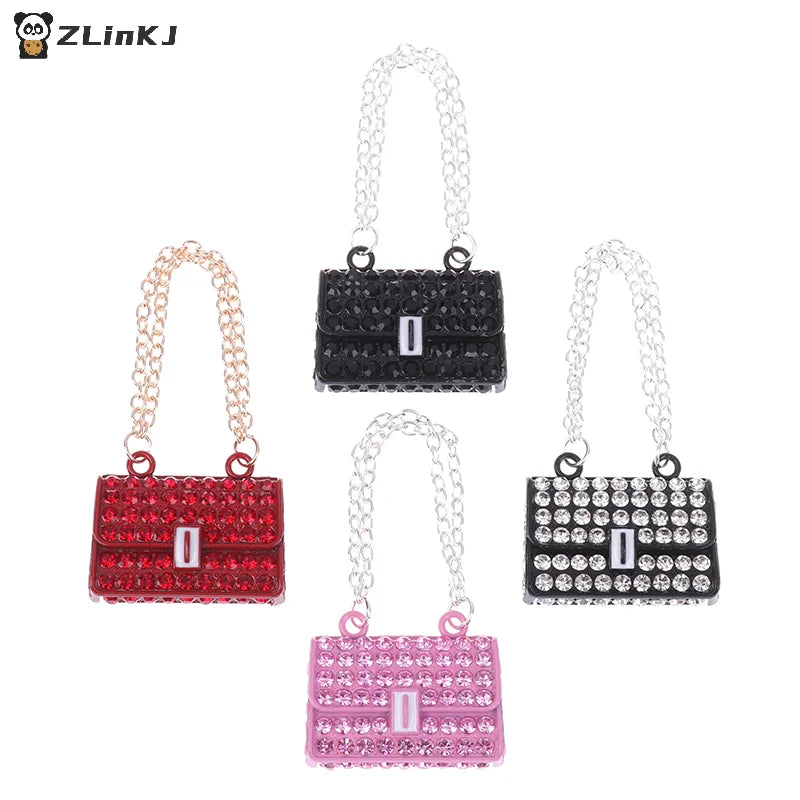 ▶1Pcs Miniature Fashionable Dollhouse Metal Chain Handbag Set Pack Doll Bags for Clothes Accessories Toy for Kids Zpaxo