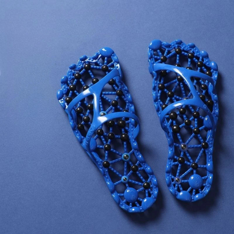 Bathroom summer slippers dormitory anti slip home indoor shower breathable women's hollow foot massage quick drying Zpaxo 41-42 Deep blue slippers