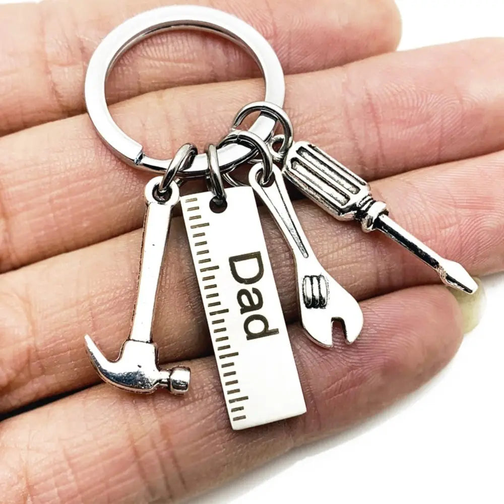 Dad Letters Dad Letters Keychains Hammer Wrench Dad Letters Keyring Papa DIY Jewelry Father's Day Pendant Tassel Hanging Pendant Zpaxo
