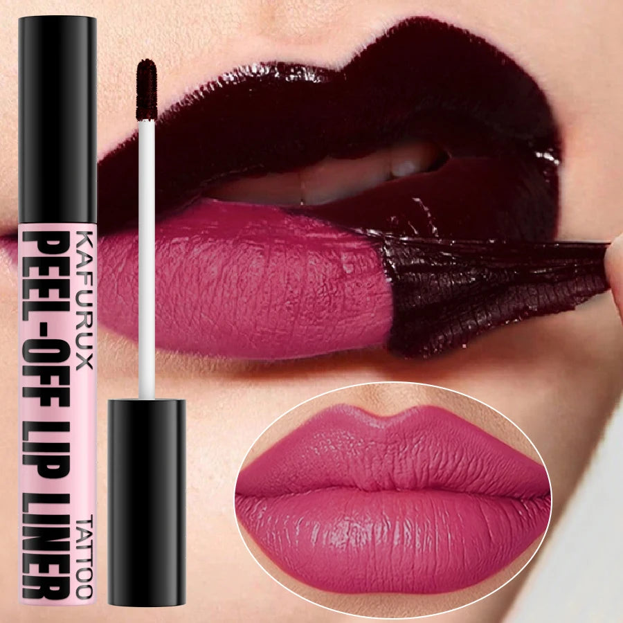 Waterproof Lip Liner Peel Off Lipgloss Long Lasting Matte Tint Pink