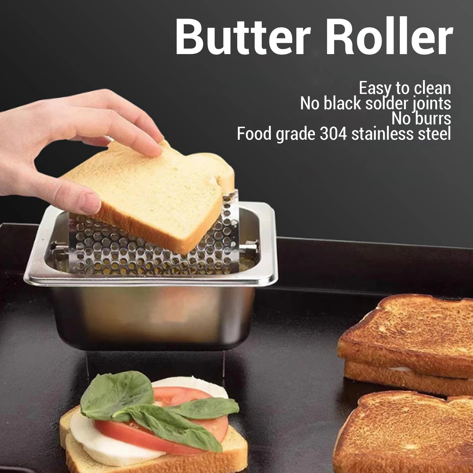 Butter Spreader Dispenser Roller Griddle 304 Stainless Steel Bun