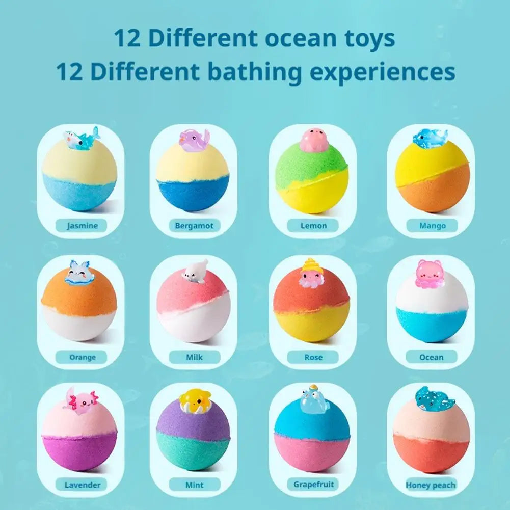 12-Piece Bath Bomb Set with Surprise Toys | Natural Bubbles & Scent Bath Bomb Gift Set Zpaxo