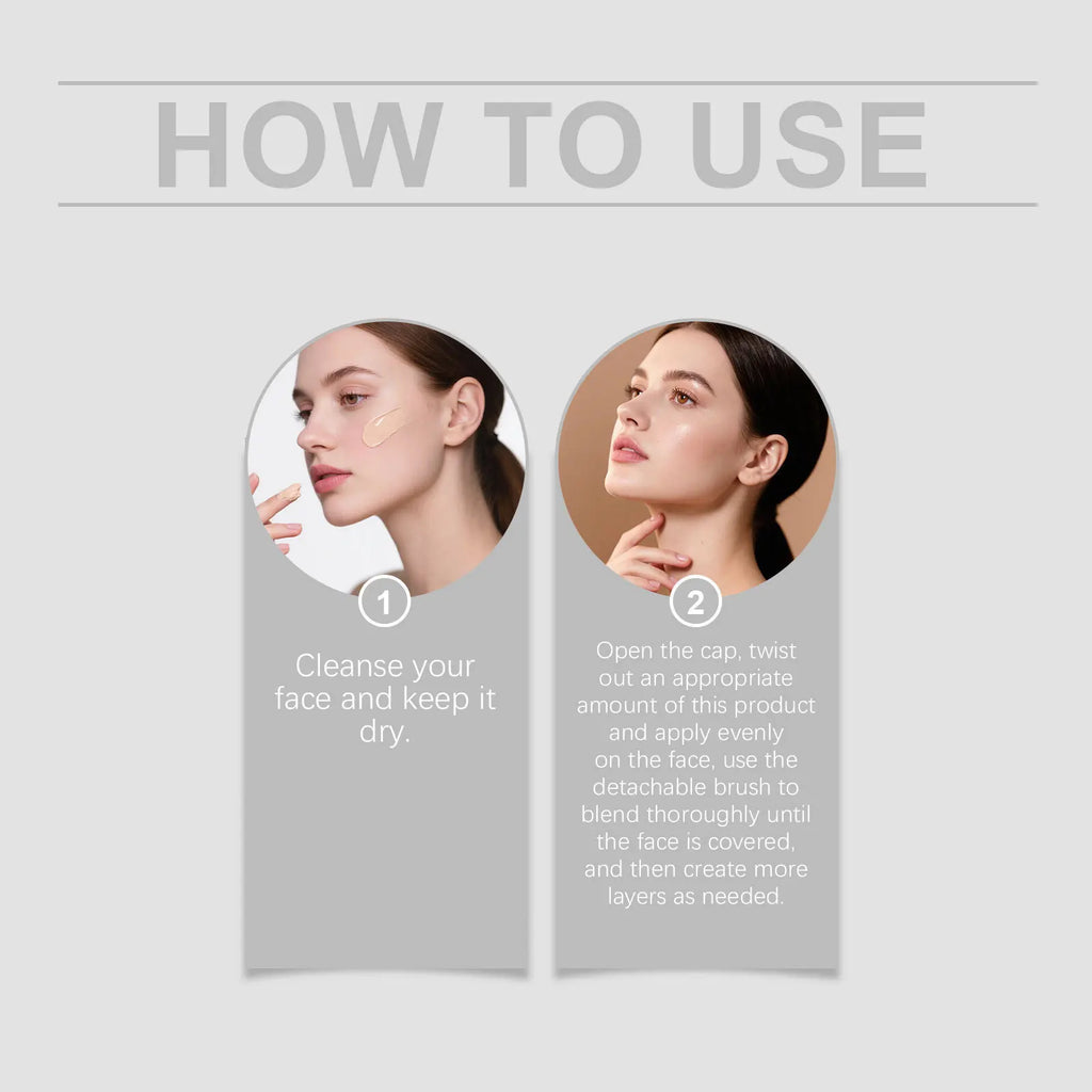 Brightening Skin Color-Changing Foundation Stick Lightweight Moisturizing Cover Skin Flaws Smooths Pores Fine Lines Matte Finish Zpaxo