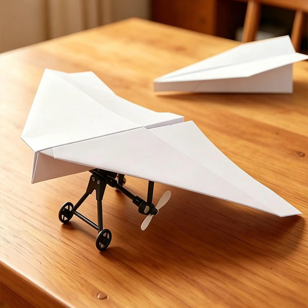 Paper Airplane Remote Control DIY Aircraft Toys Electric Remote Control Plane For Boys Girls Backyard Park Beach Camping School Zpaxo