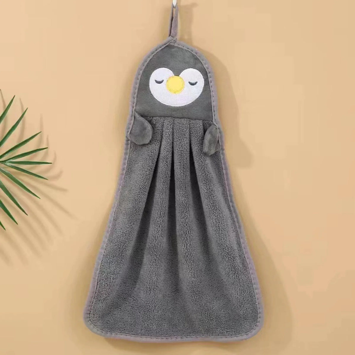 Cute Animal Hand Towens Hanging Loop Home Bathroom Kitchen Household Zpaxo Grey