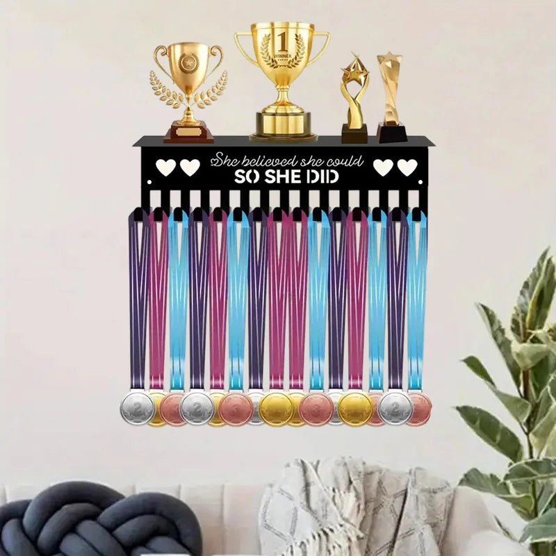 CMMedal Hook Display Rack Wall-mounted Awards Storage Holder Key