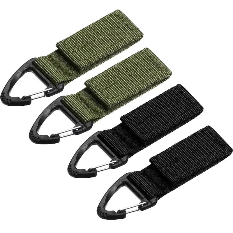 Tactical MOLLE Key Hook Clip Nylon Webbing Belt Carabiner 2/4 Pcs