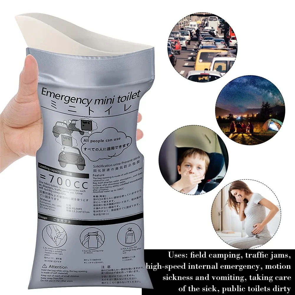 50- Outdoor Emergency Urine Bags Portable Urinal Bag Female Kids Male Zpaxo