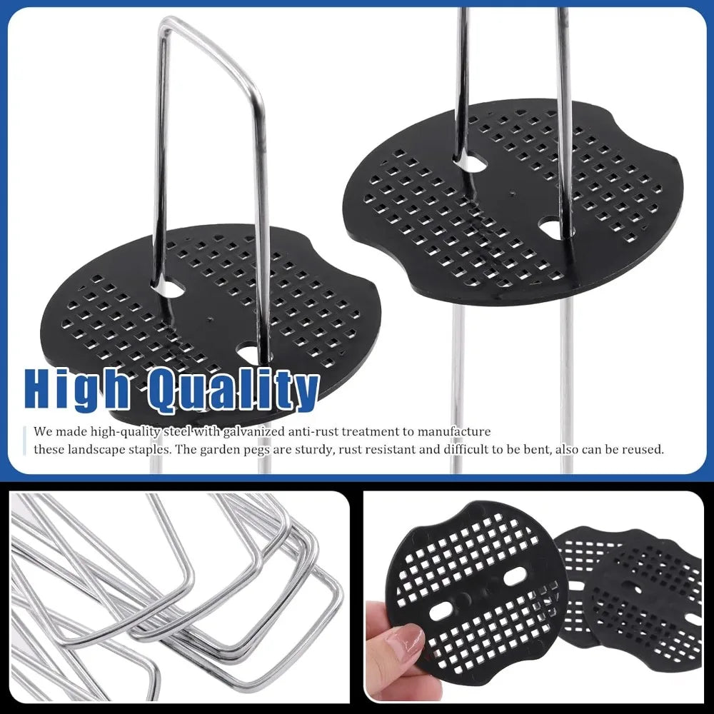 U-Shaped Garden Stakes & Staples Kit with Hook & Gaskets
