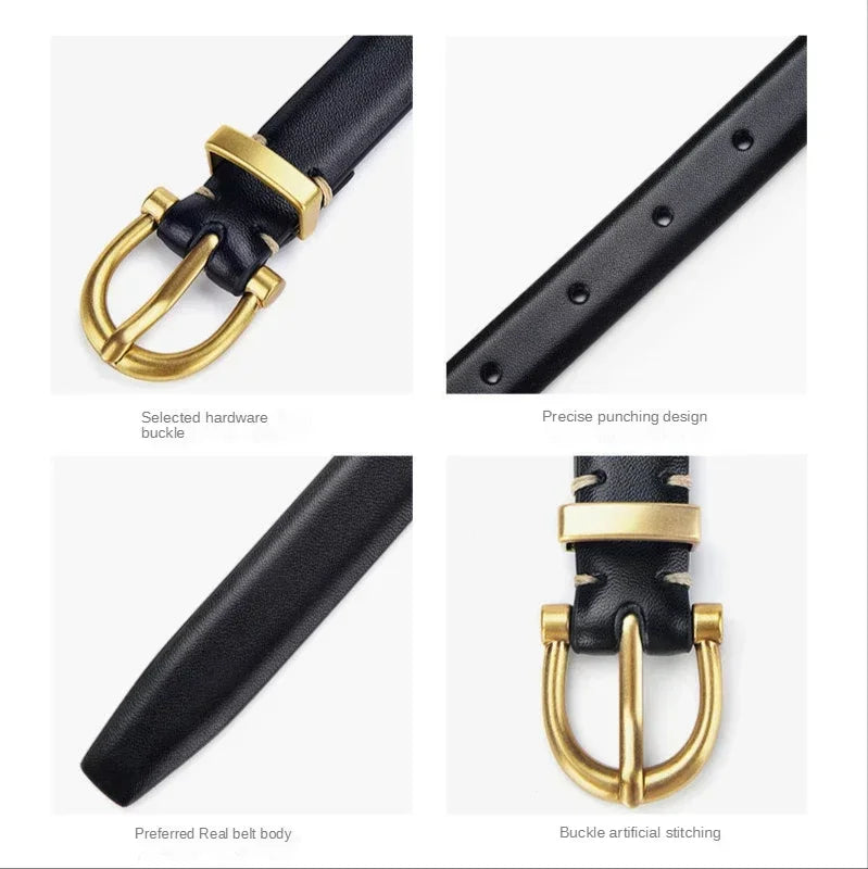 Luxury Designer Women Belt Leather Female Fashion Metal Buckle