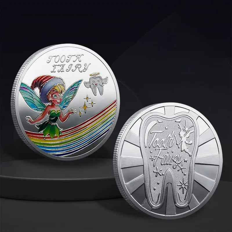 Tooth Fairy Gold Plated Commemorative Coin Creative Kids Tooth Change Gifts Physical Metal Coin Crypto Commemorative Coin Zpaxo