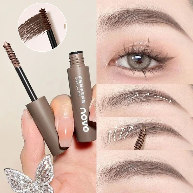 4 Color Liquid Dyeing Eyebrow Cream Coffee Brown Eyebrow Enhancers Cream Long Lasting Waterproof Natural Mascara Eye Brow Tinted Zpaxo